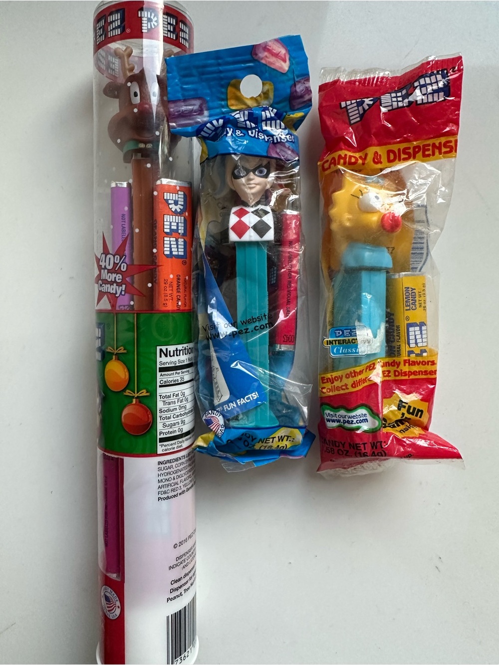 Vintage PEZ Lot Lisa Simpson Ratatouille Disney Pixar Christmas Reindeer NWT